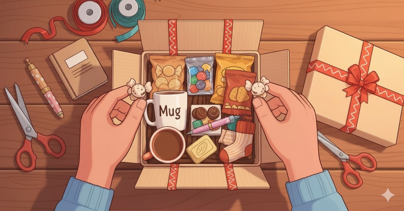 Variedad de cajas de regalo personalizadas de AureliGift para diferentes ocasiones especiales, mostrando diversidad de productos.